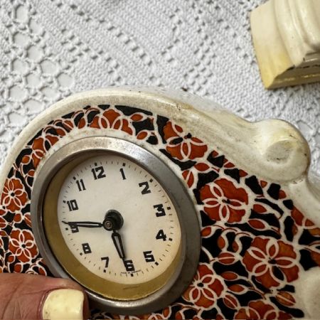 Часы настольные Ардеко 19 см фарфор реставрация основания