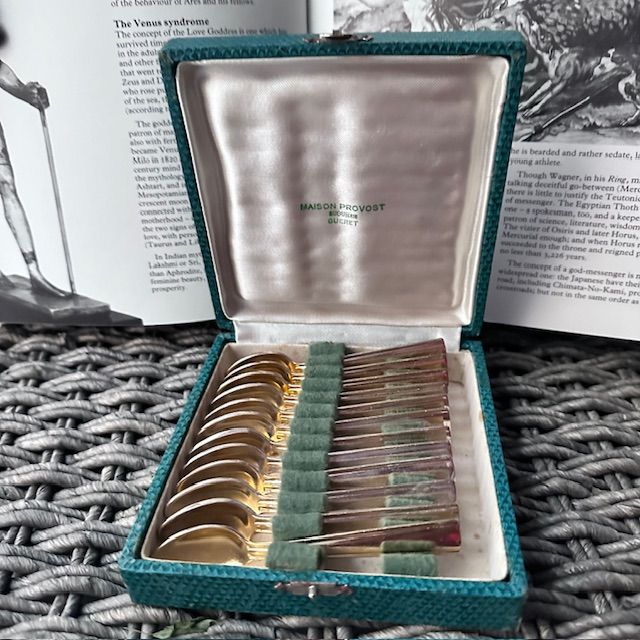 Ложка кофейная Maison Provost 11 см металл золочение Франция