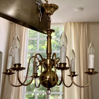 Люстра на 6 ламп Шар латунь Голландия