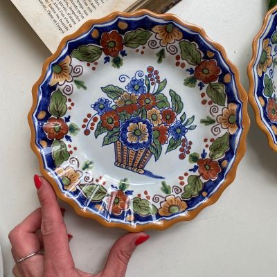 Тарелка 20 см старинная Delft полихром