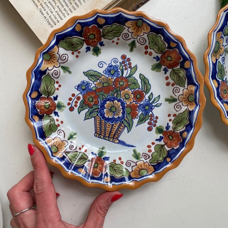 Тарелка 20 см старинная Delft полихром