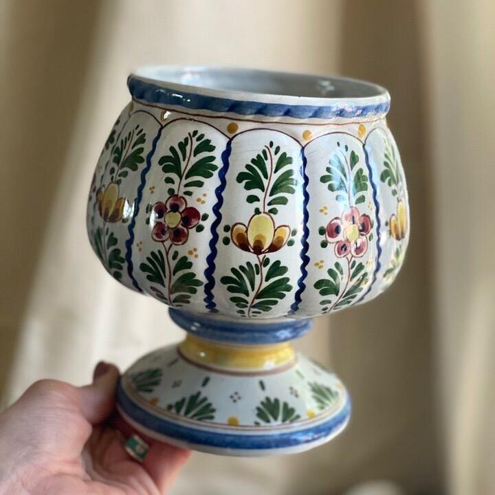 Ваза кашпо 16 см Полихром Delft 50-е гг Голландия