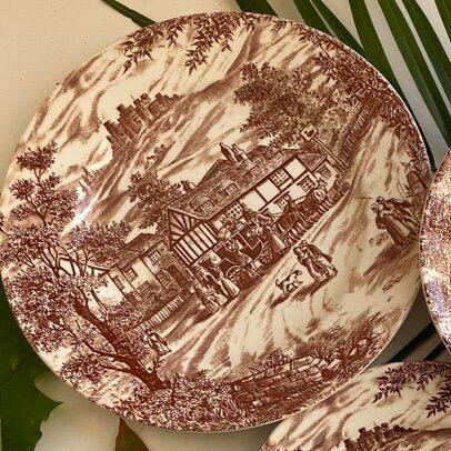 Тарелка 24 см J.Broadhurst & Sons Swan Inn Ironstone Англия