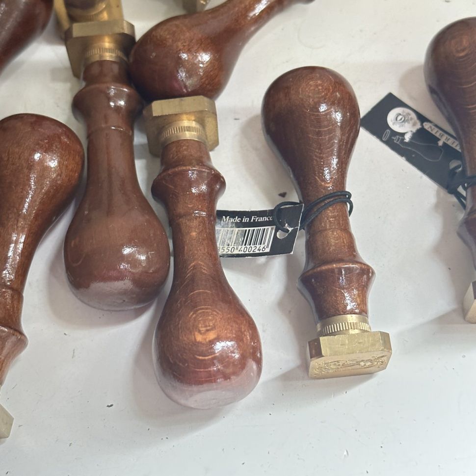 Печать сургучная Литера T дерево латунь 8 см