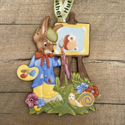 Подвес Hutschenreuther Hasen Lreunde 8 см бисквитный фарфор Германия          