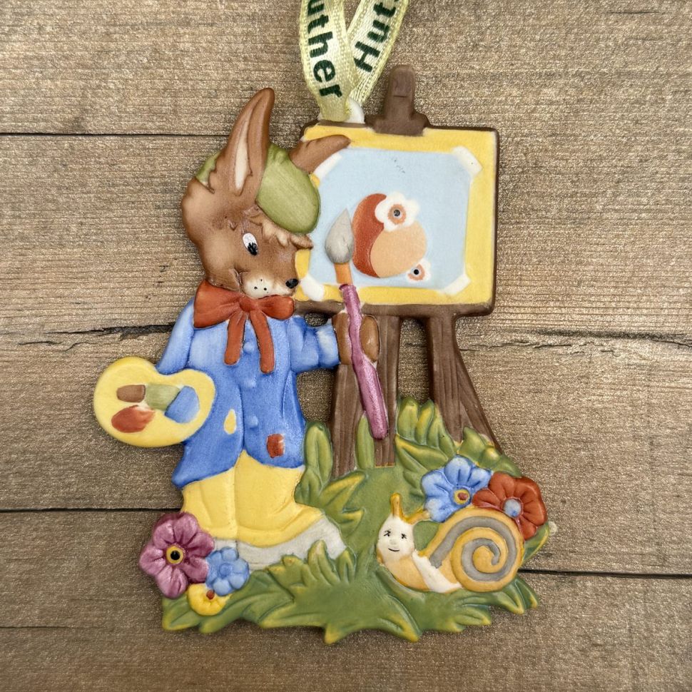 Подвес Hutschenreuther Hasen Lreunde 8 см бисквитный фарфор Германия          