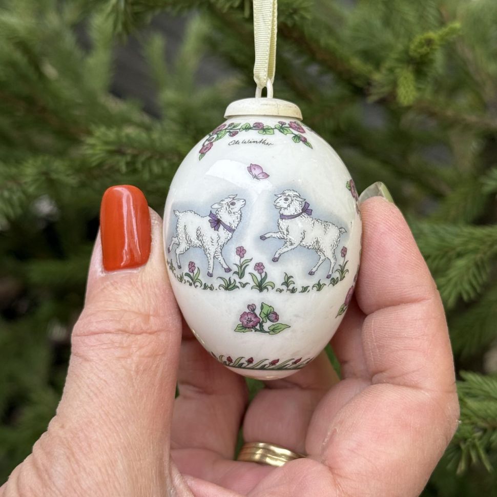 Подвес Яйцо пасхальное Hutschenreuther 7 см фарфор Германия 1990 г.