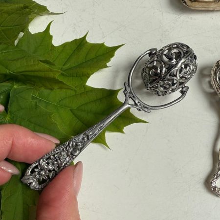 Погремушка Колесо ажурное 10 см серебро