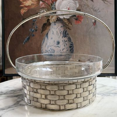 Фруктовница со стеклом Ардеко 20 см серебрение