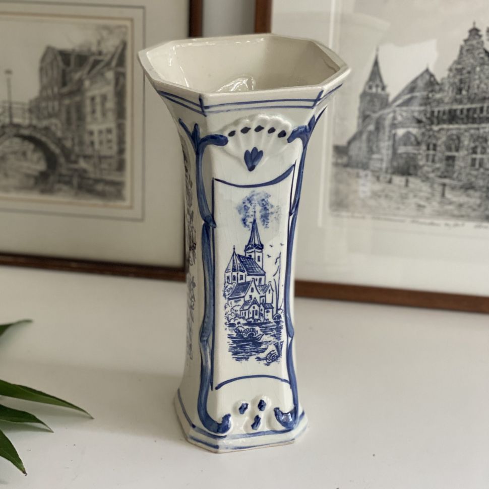 Ваза 25 см Delfts Город на воде Голландия 
