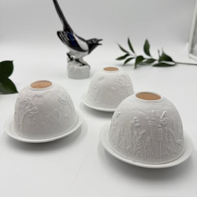 Подсвечник клош Hellmann Versand Starlight Бабочки 12 см бисквитный фарфор Германия      