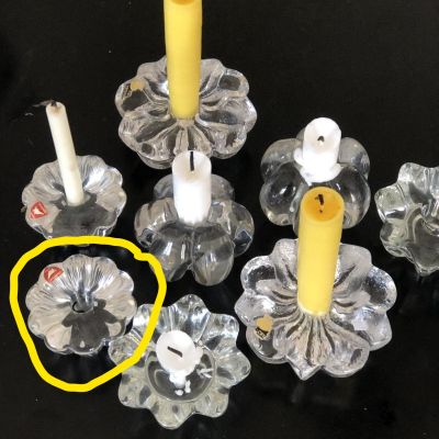 Подсвечник для тонкой 1 см свечи 2 см хрусталь Швеция