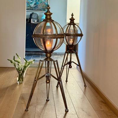 Подсвечник Ветрозащитный Фонарь Windlicht Midcentury Нидерланды стекло латунь 
