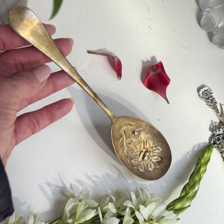 Ложка сервировочная Роза 22 см серебрение