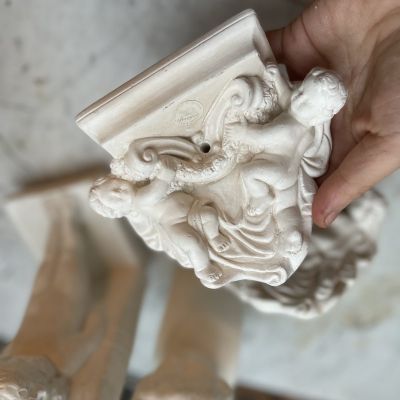 Полка консоль Ангелы Borgen гипс ручная работа