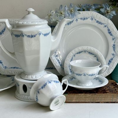 Чайная пара Rosenthal Classic Rose голубые розы 220 мл Германия 