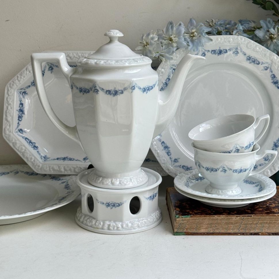 Чайная пара Rosenthal Classic Rose голубые розы 220 мл Германия 