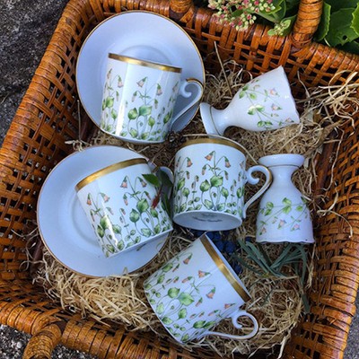 Кофейная пара 125 мл Hackefors Linnaea Borealis фарфор Швеция