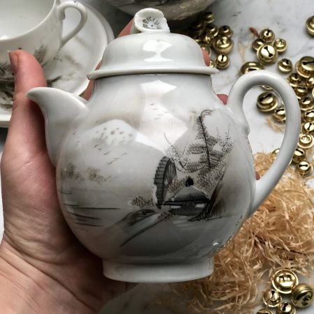 Чайник заварочный костяной фарфор, ручная роспись