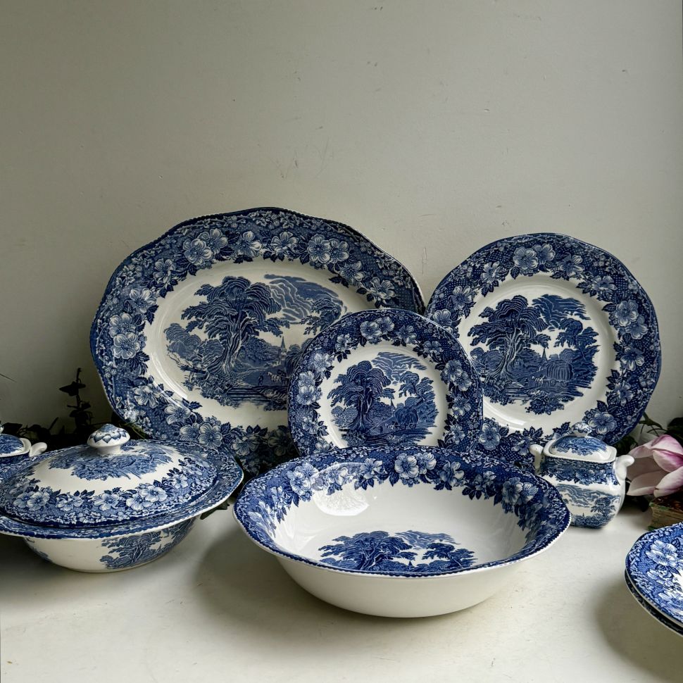 Тарелка Enoch Wedgwood Woodland 20 см Англия синий