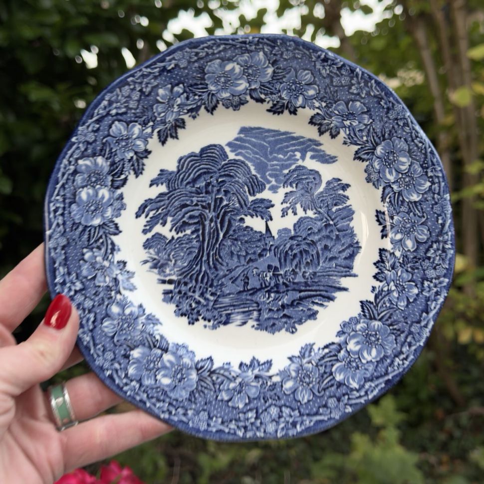 Тарелка Enoch Wedgwood Woodland 20 см Англия синий