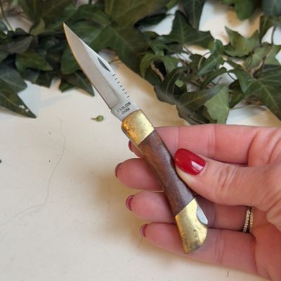 Нож перочинный 14 см латунь дерево сталь 
