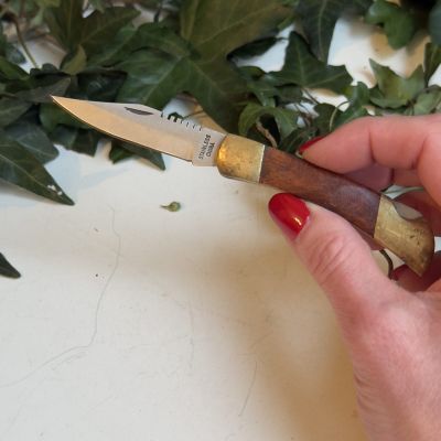 Нож перочинный 14 см латунь дерево сталь 