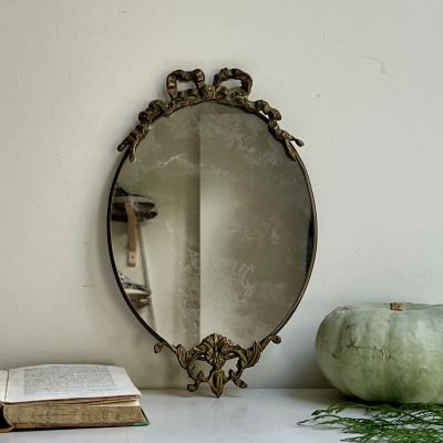 Зеркало Бантик в бронзовой раме 32 см Франция