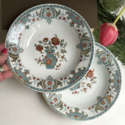 Тарелка глубокая Maastricht Petrus Regout Cenis 22 см Голландия до 1899 года