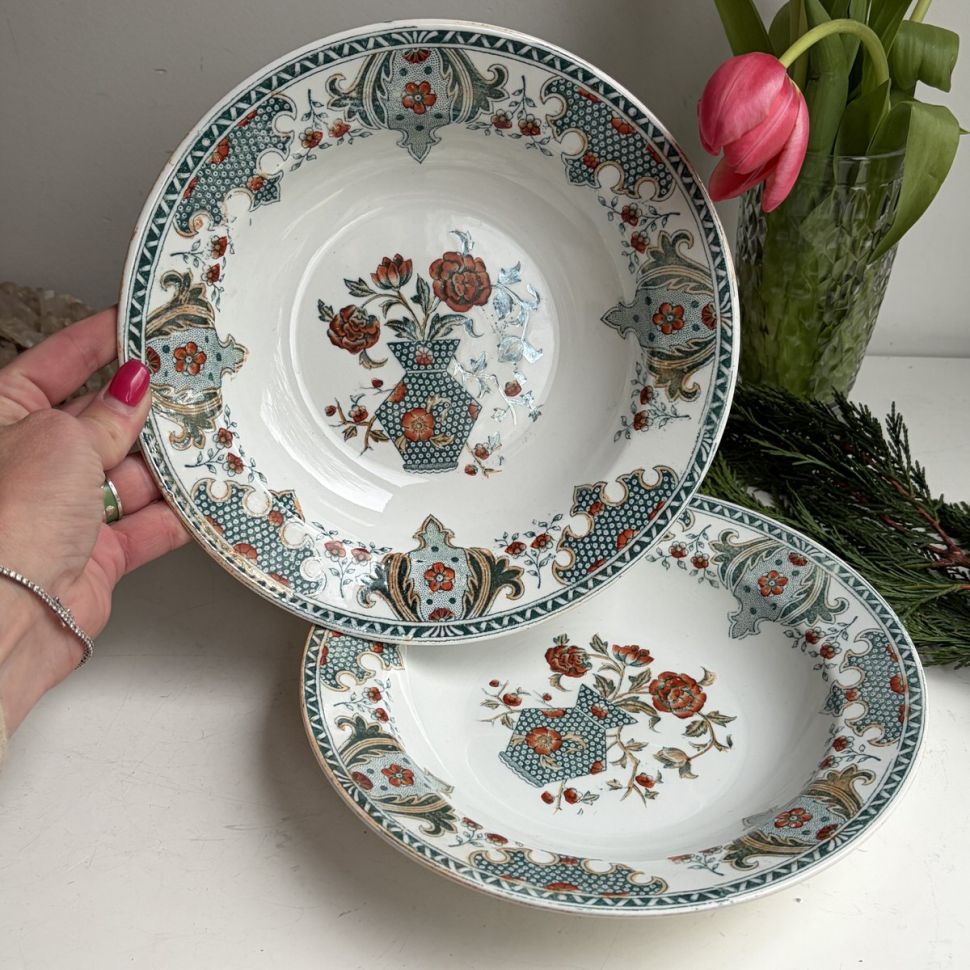 Тарелка глубокая Maastricht Petrus Regout Cenis 22 см Голландия до 1899 года