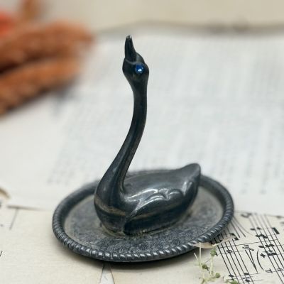 Подставка под кольца Лебедь мельхиор