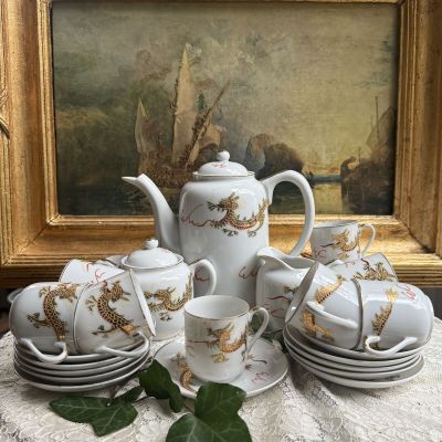 Кофейная пара Дракон 100 мл фарфор литофания Япония