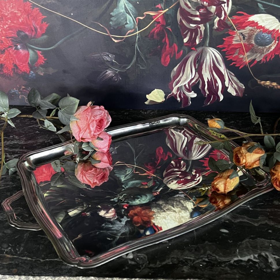 Поднос прямоугольный 35х52 см хромированная сталь Франция