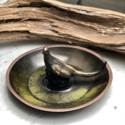 Блюдо с фигурой фазана 21 см бронза