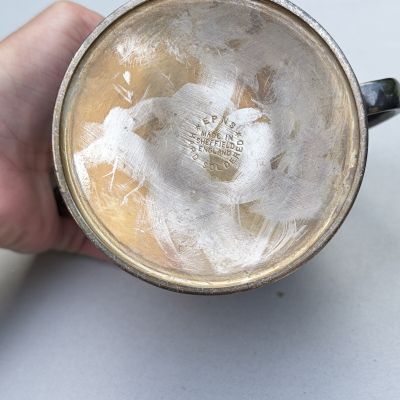 Сахарница молочник Sheffield набор 2 предмета мельхиор серебрение Англия