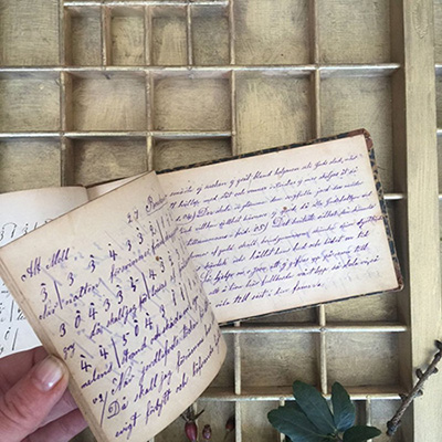 Тетрадь блокнот с калиграфией Швеция 1900 годы прошлого века