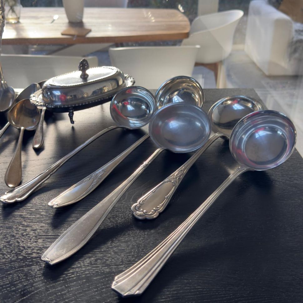 Половник 33 см серебрение 1900-е гг.