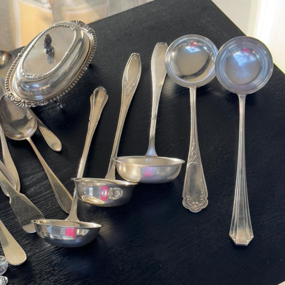 Половник 33 см серебрение 1900-е гг.