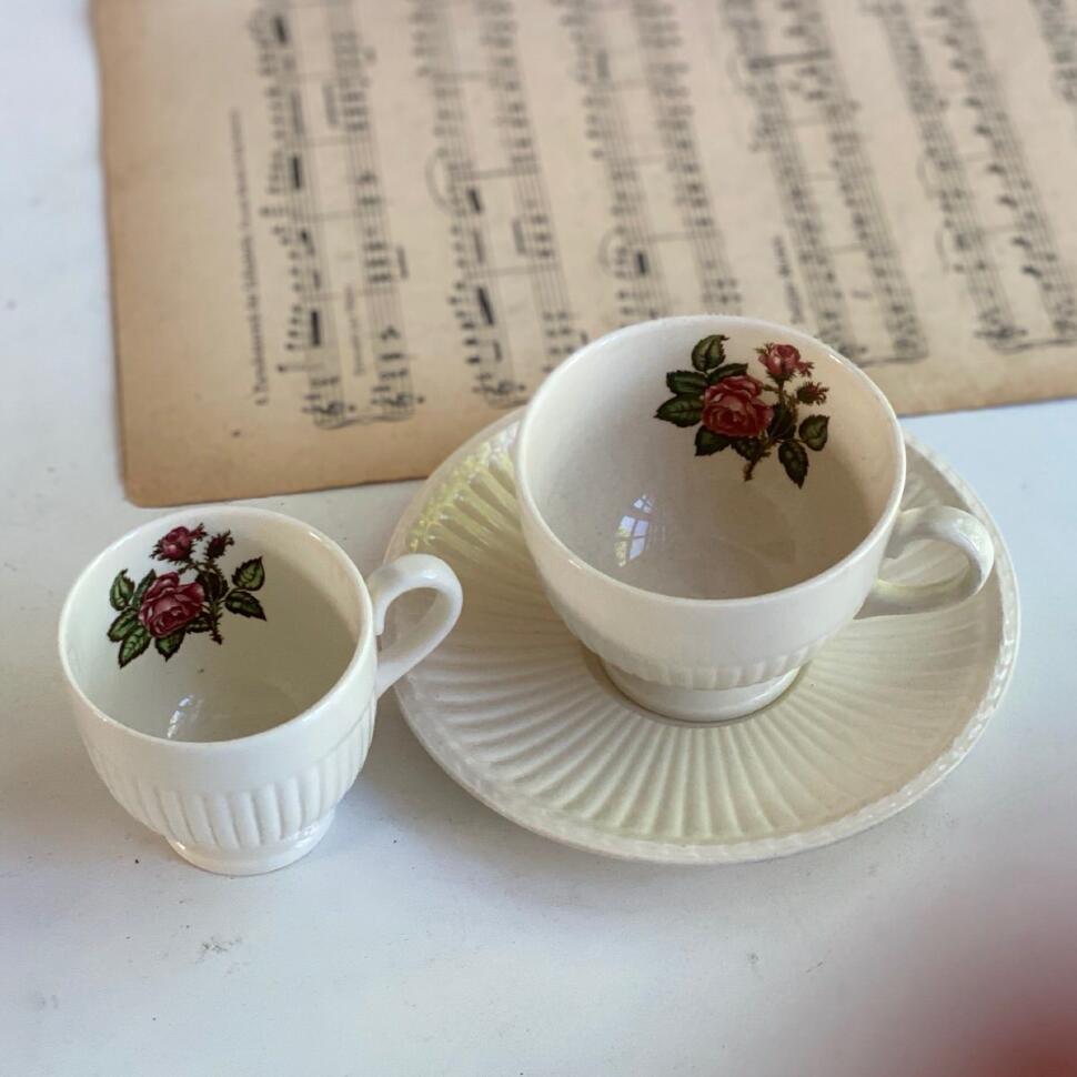 Чайно-кофейное трио Роза Wedgwood Англия