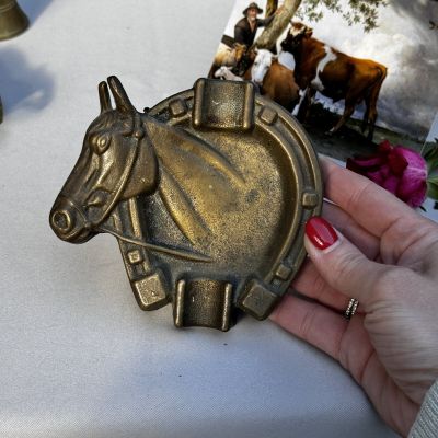 Пепельница Подкова 12 см бронза