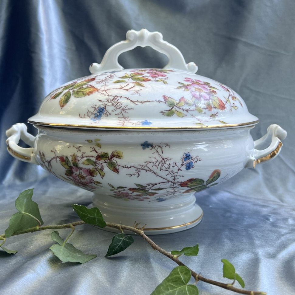 Террин Limoges Дикая роза 1 л Франция конец 19 в.