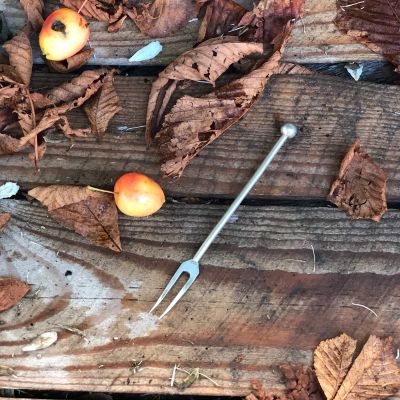 Вилка двузубец 13 см Шарик мельхиор