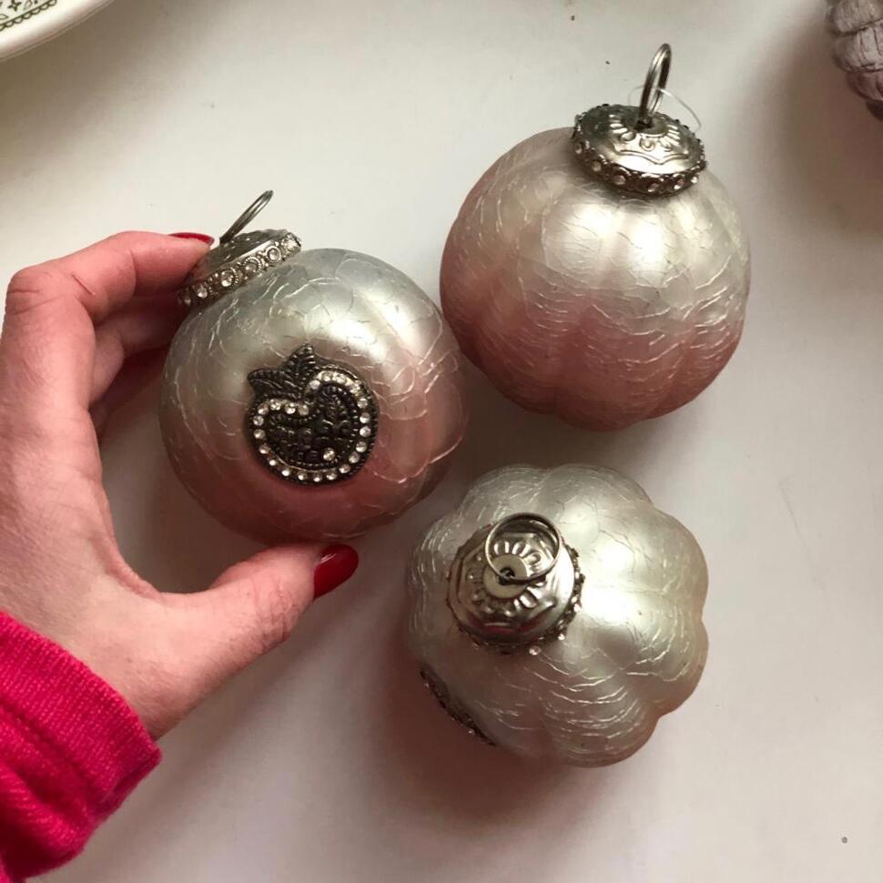 Шар елочный 7 см розовый матовый стекло