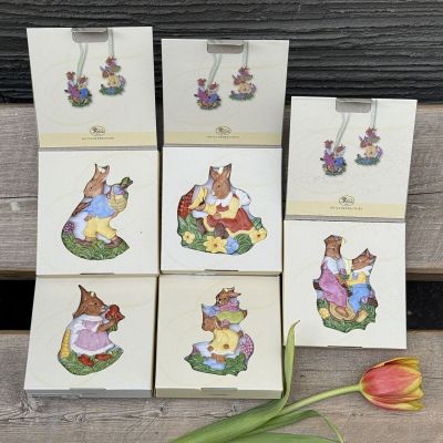 Подвес Hutschenreuther Hasen Lreunde 8 см бисквитный фарфор Германия           