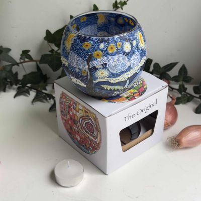 Подсвечник Звездная ночь Ван Гог 10 см стекло Германия