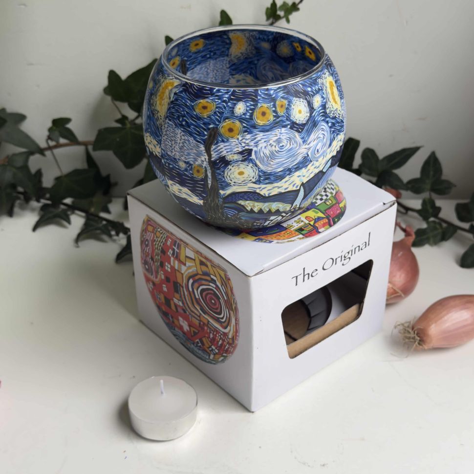 Подсвечник Звездная ночь Ван Гог 10 см стекло Германия