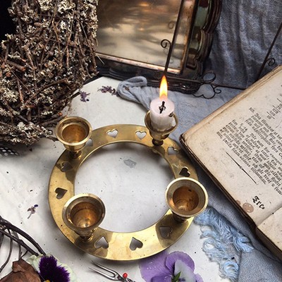 Подсвечник адвент на 4 свечи латунь