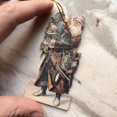 Подвес новогодний 9 см Дед Мороз дерево