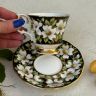 Кофейная пара черный Royal Albert Provincial Flowers Dogwood 150 мл Англия