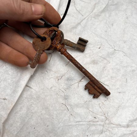 Ключ старинный металл 10 см набор 3 шт.